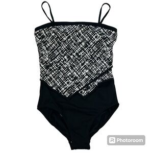 It Figures! One-Piece Geometric Swimsuit Size 12 Women's